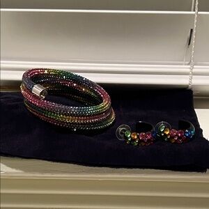 Multicolored Beaded Bracelet and Earring Set